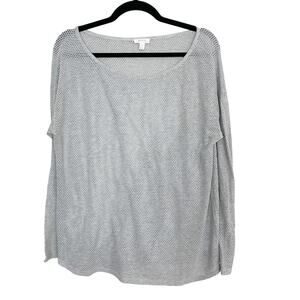 Soft Joie Benton Mesh Top in Heather Grey Gray Small S Lightweight Long Sleeve